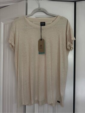 Prana Cream Short Sleeve Crew Tee
